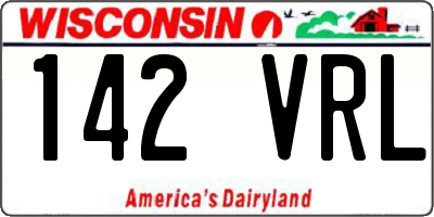 WI license plate 142VRL