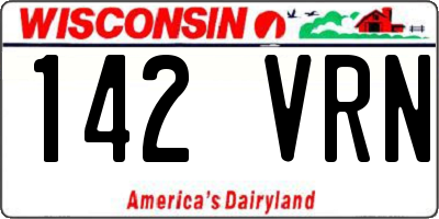 WI license plate 142VRN