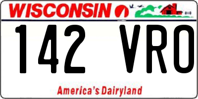 WI license plate 142VRO