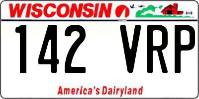 WI license plate 142VRP
