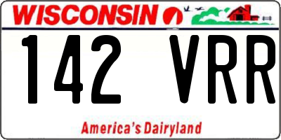 WI license plate 142VRR