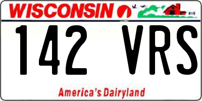 WI license plate 142VRS