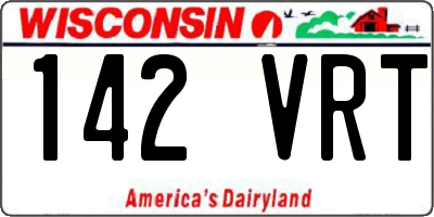 WI license plate 142VRT