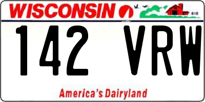 WI license plate 142VRW