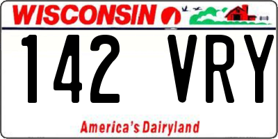 WI license plate 142VRY