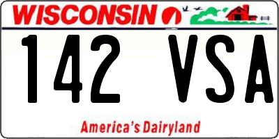 WI license plate 142VSA