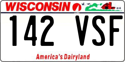 WI license plate 142VSF
