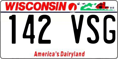 WI license plate 142VSG