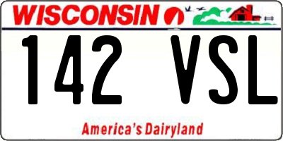 WI license plate 142VSL
