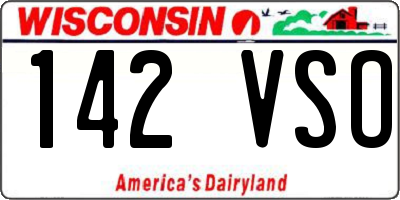 WI license plate 142VSO