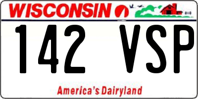 WI license plate 142VSP