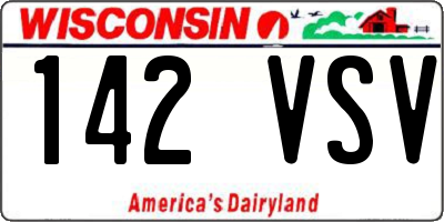 WI license plate 142VSV