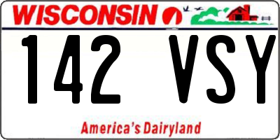 WI license plate 142VSY