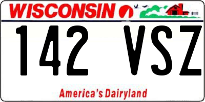 WI license plate 142VSZ