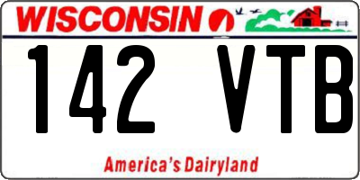WI license plate 142VTB