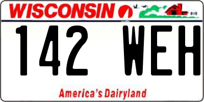 WI license plate 142WEH