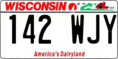 WI license plate 142WJY