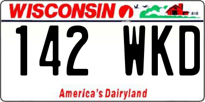 WI license plate 142WKD