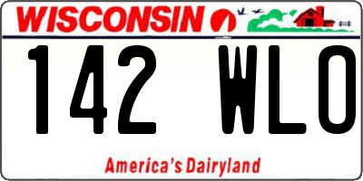 WI license plate 142WLO