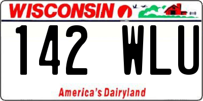 WI license plate 142WLU