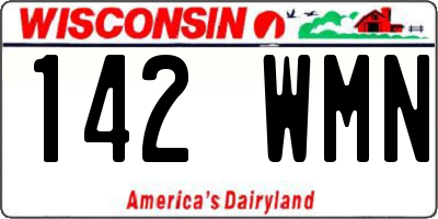 WI license plate 142WMN