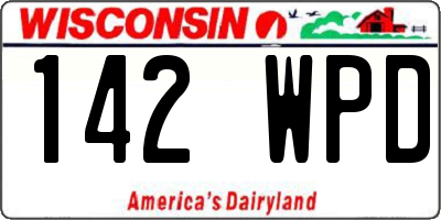 WI license plate 142WPD