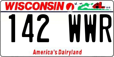 WI license plate 142WWR