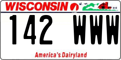 WI license plate 142WWW