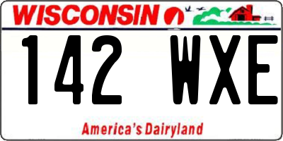 WI license plate 142WXE