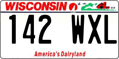 WI license plate 142WXL