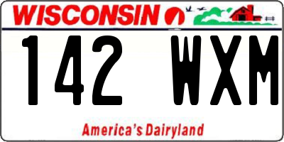 WI license plate 142WXM