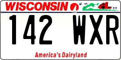 WI license plate 142WXR
