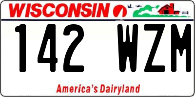 WI license plate 142WZM