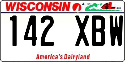 WI license plate 142XBW