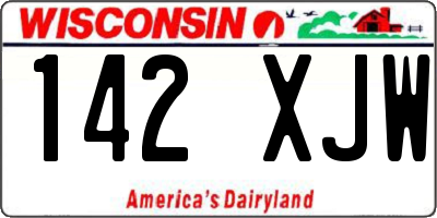 WI license plate 142XJW