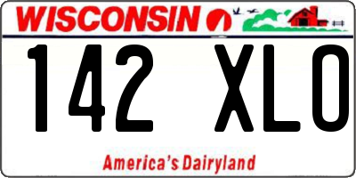 WI license plate 142XLO