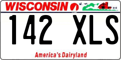 WI license plate 142XLS
