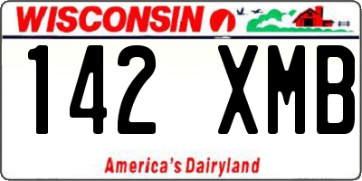 WI license plate 142XMB