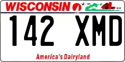 WI license plate 142XMD