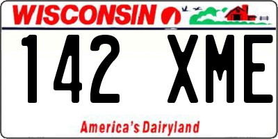 WI license plate 142XME