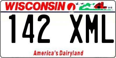 WI license plate 142XML