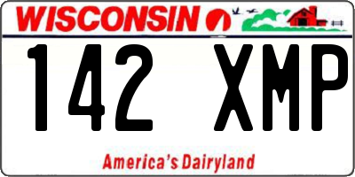 WI license plate 142XMP
