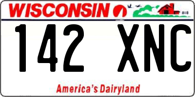 WI license plate 142XNC