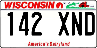WI license plate 142XND