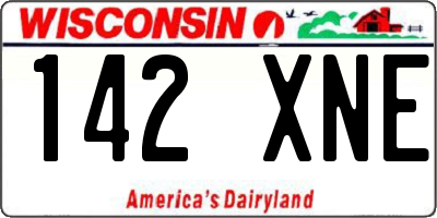 WI license plate 142XNE