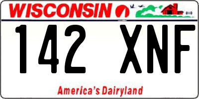 WI license plate 142XNF