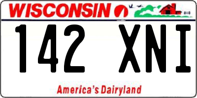 WI license plate 142XNI