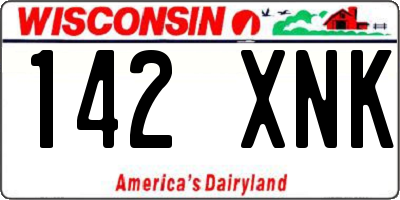 WI license plate 142XNK