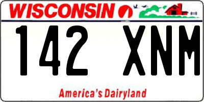 WI license plate 142XNM