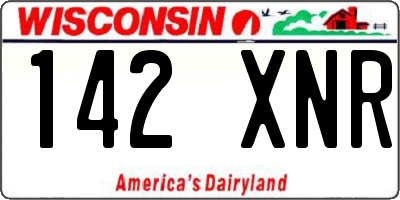WI license plate 142XNR